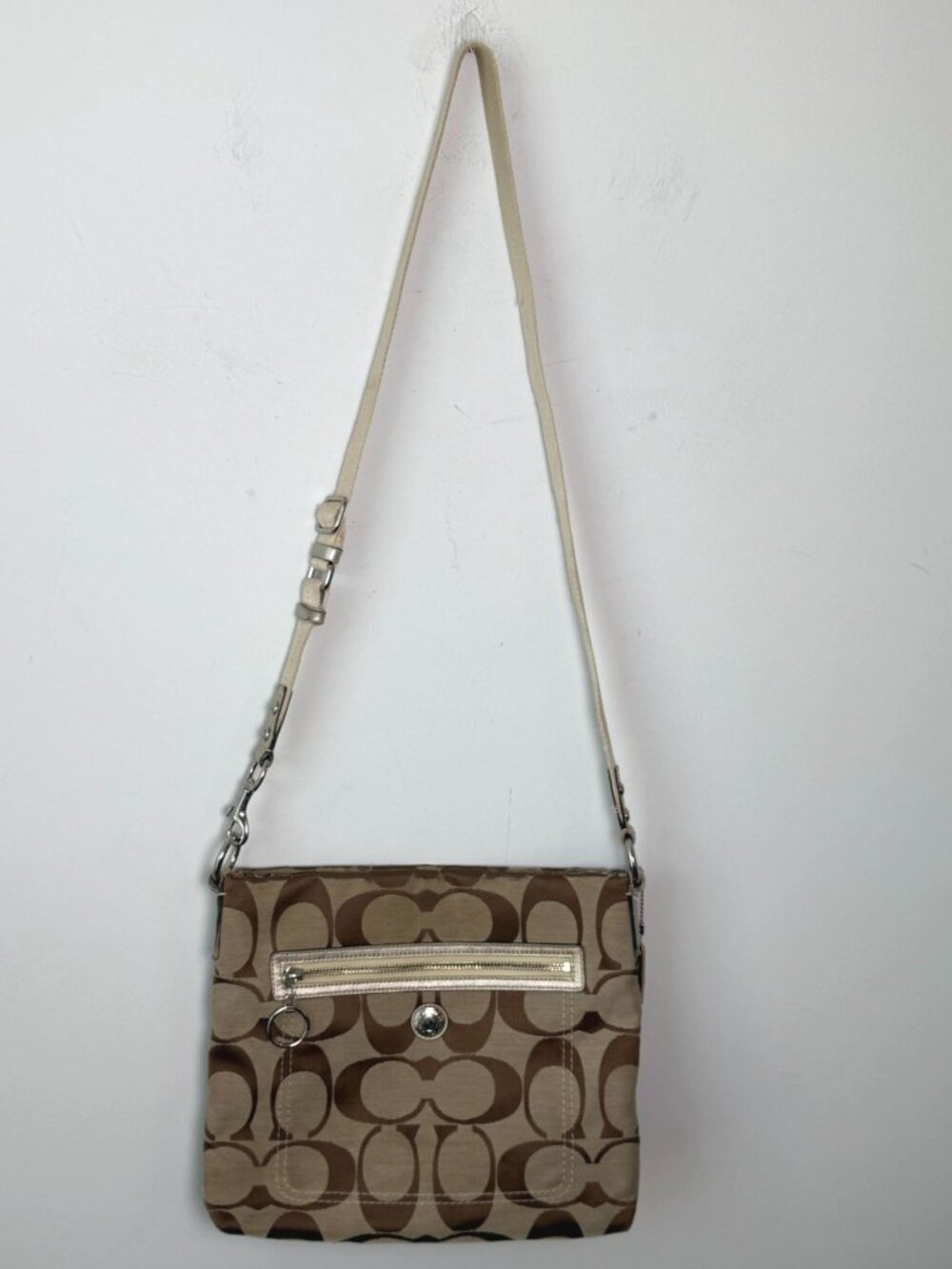Coach 2010 Signature Jacquard Crossbody Shoulder Bag Style F14869 Y2K - Picture 2 of 10